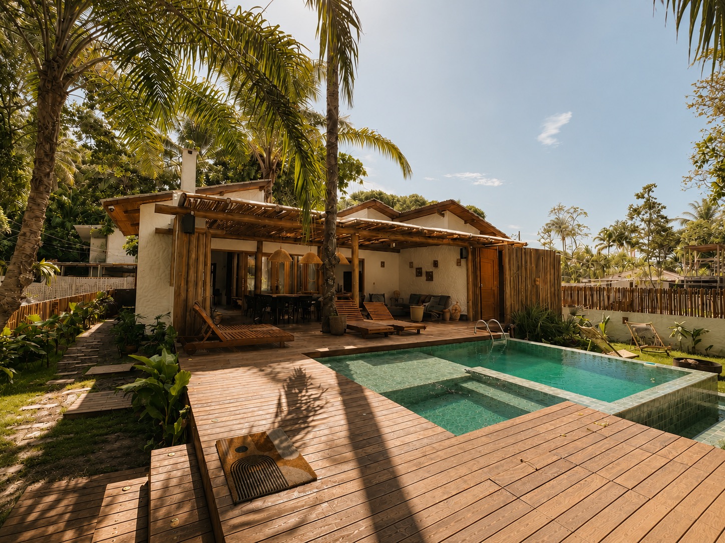Fachada da Verde e Mar entre a vegetação tropical